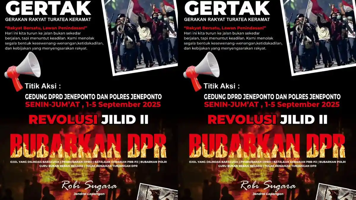500 Massa GERTAK Siap Geruduk DPRD dan Polres Jeneponto, Ini Tuntutannya