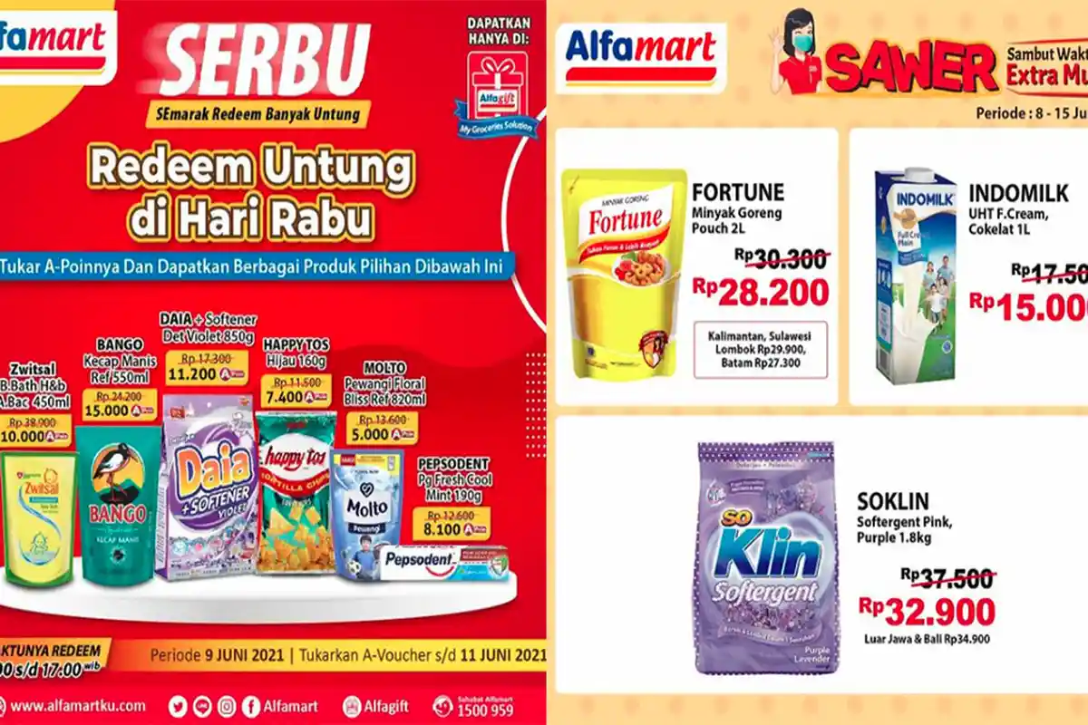 UPDATE PROMO ALFAMART Hari Ini 9 Juni 2021, Minyak Goreng Susu hingga Deterjen Ekstra Murah