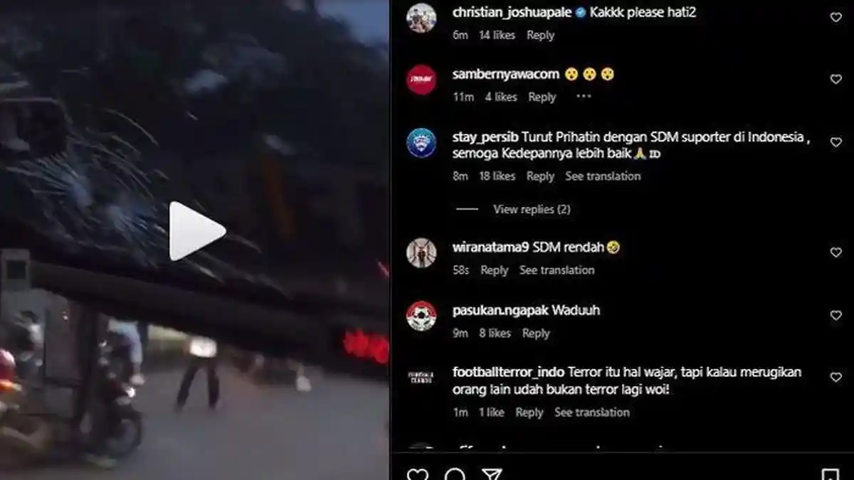 Bus Persis Solo Dilempari Oknum Suporter Usai Laga Melawan Persita Tangerang