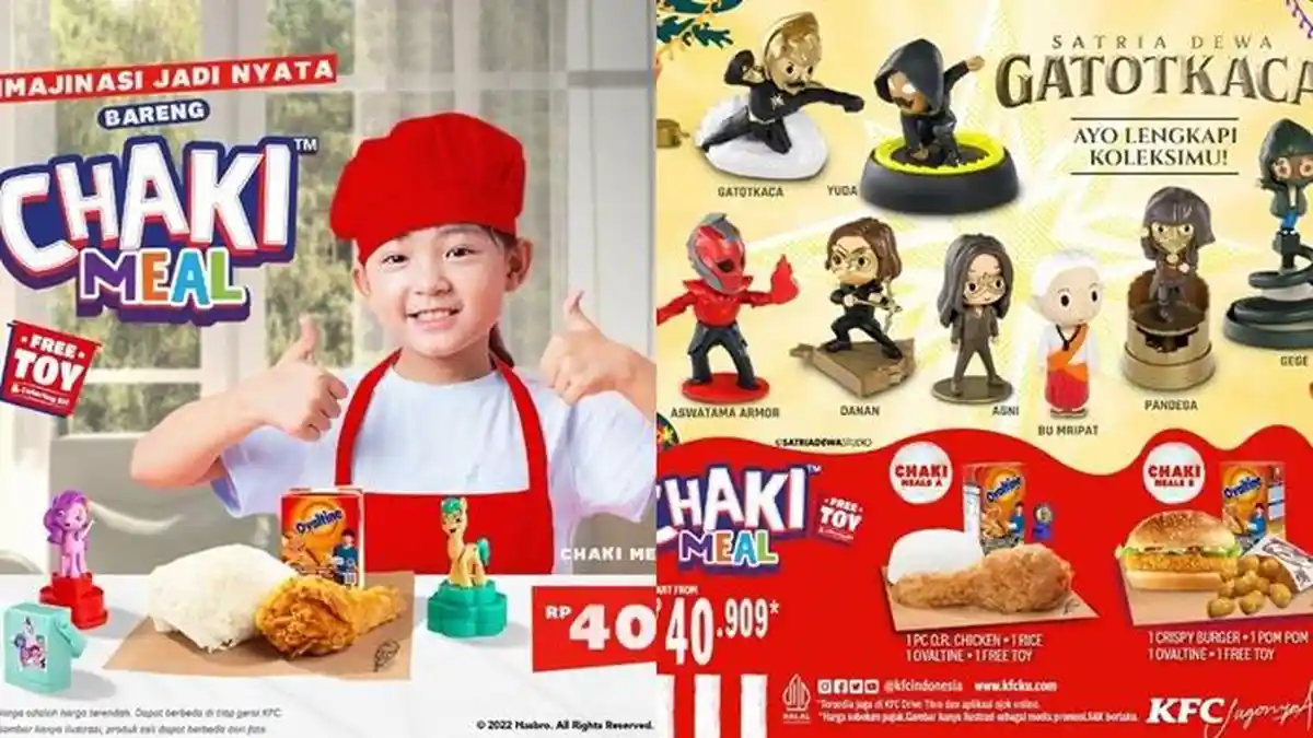 Promo KFC Hari ini Sabtu 13 Agustus 2022, Ada 2 Pilihan Menu Chaki Meal Gratis Mainan Rp 40.909