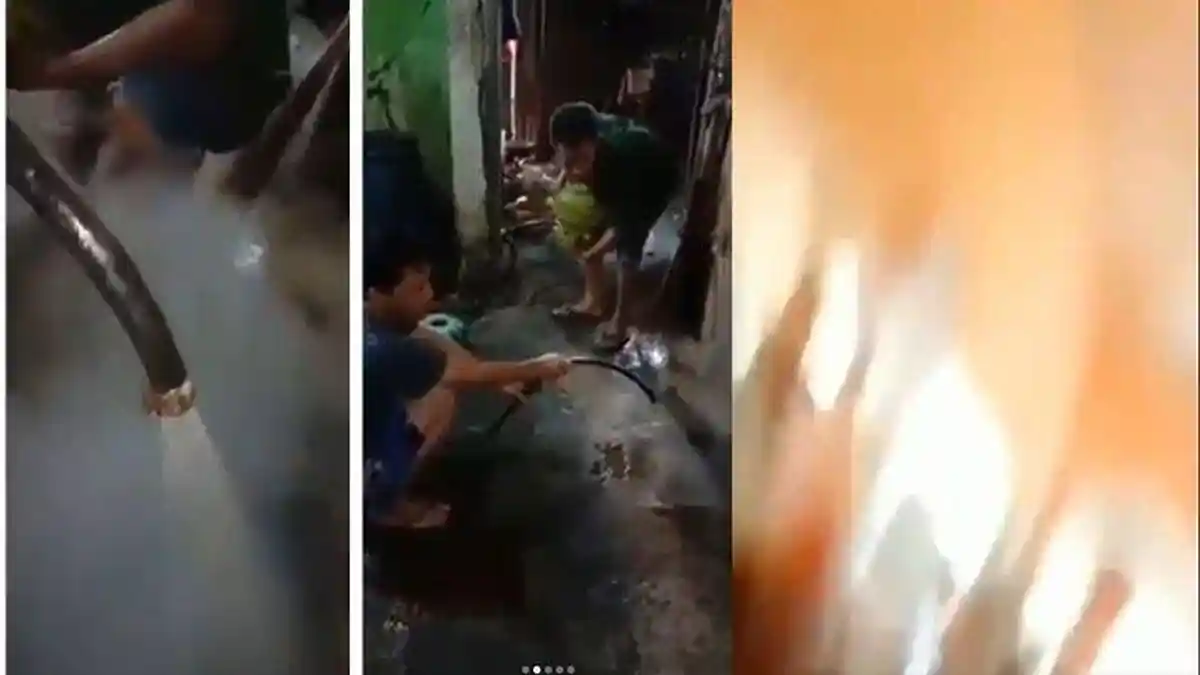 VIRAL Video Detik-detik Pria Terbakar Akibat Keluarkan isi LPG, Merasa Tertipu Karena Isinya Air
