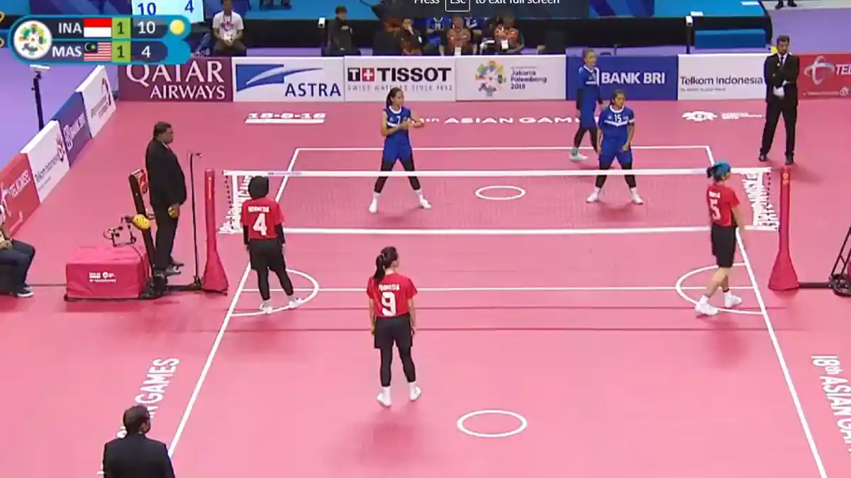 Link Live Streaming Sepak Takraw Asian Games 2018. Sedang Berlangsung, Indonesia vs Malaysia