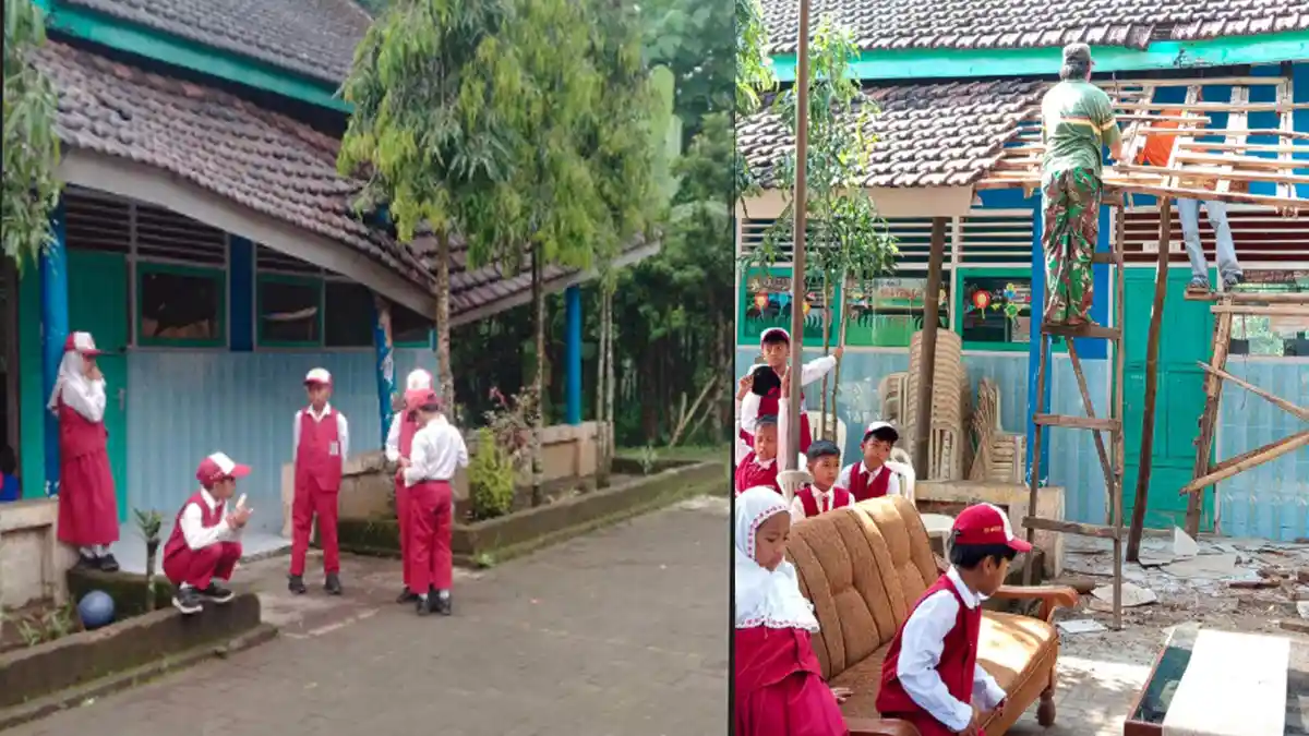 Tamparan Keras Bagi Dinas Pendidikan-Pemkab Malang, Guru dan Wali Murid SDN Pajaran III Kerja Bakti