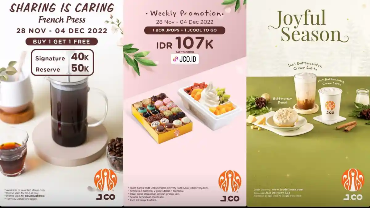 Jangan Terlewat! Promo J.CO 1-4 Desember 2022, Nikmati 2 Lusin JPops ...