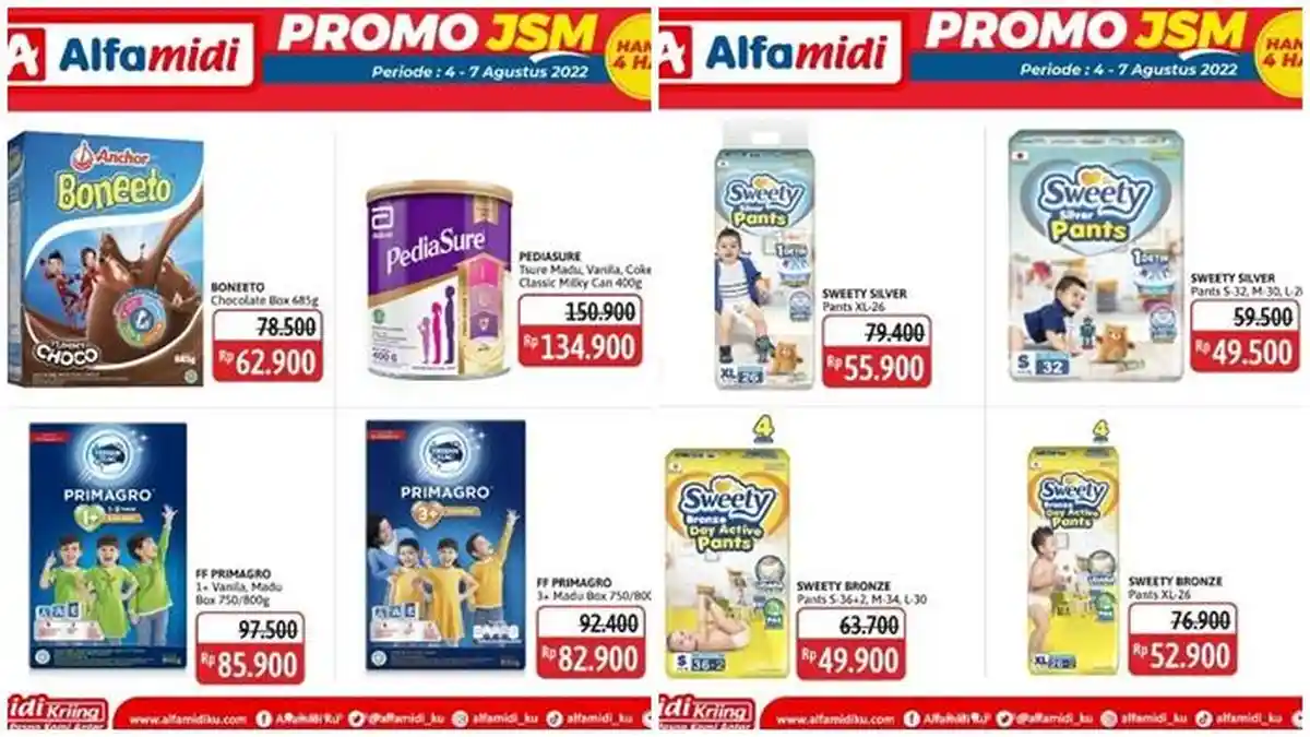 Promo Alfamidi Hari ini Jumat 5 Agustus 2022, Susu dan Pampers Anak Turun Harga