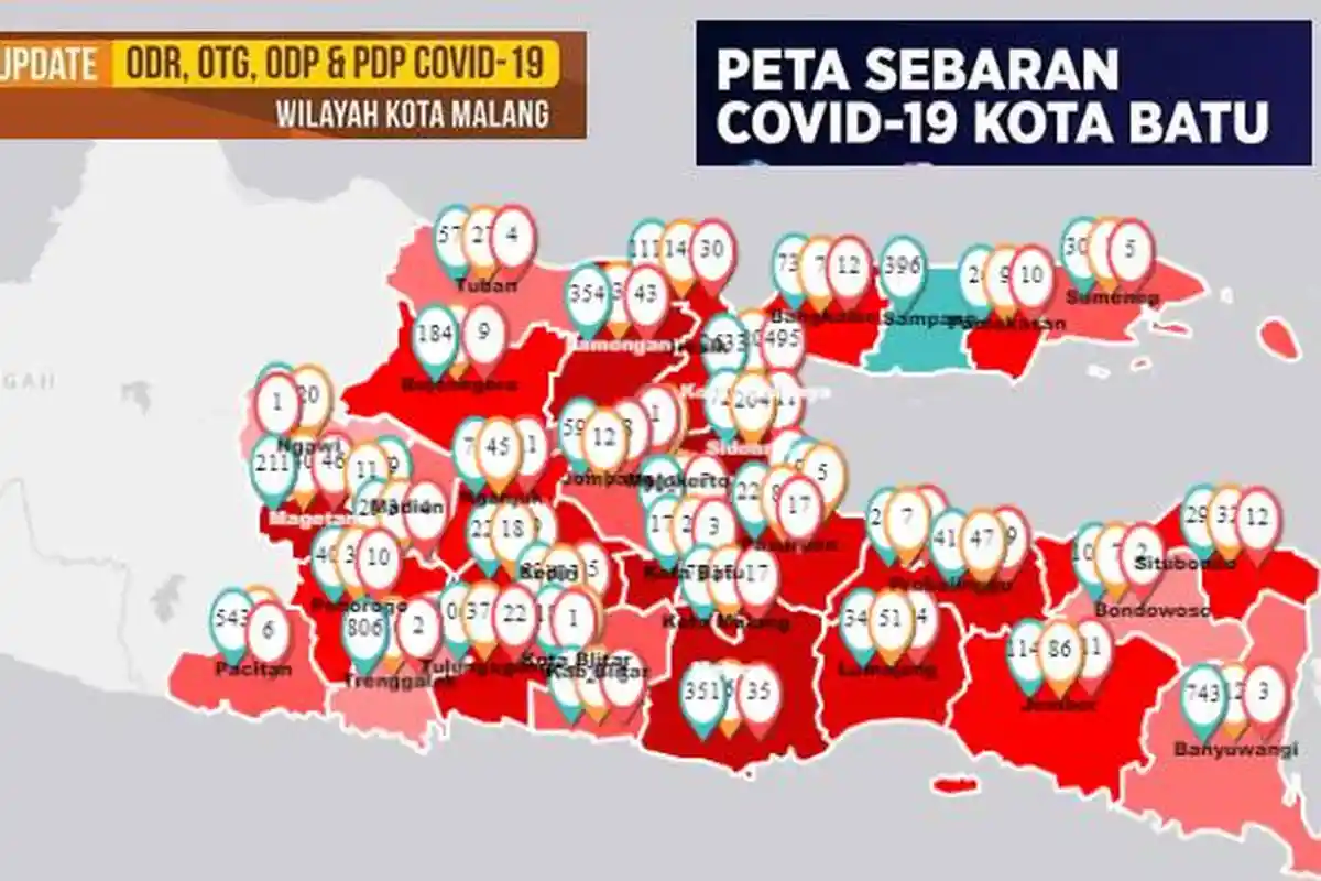 UPDATE Virus Corona di Malang Jawa Timur Batu Surabaya Hari Ini 3 Mei 2020 ODP 1083 dan Positif 51