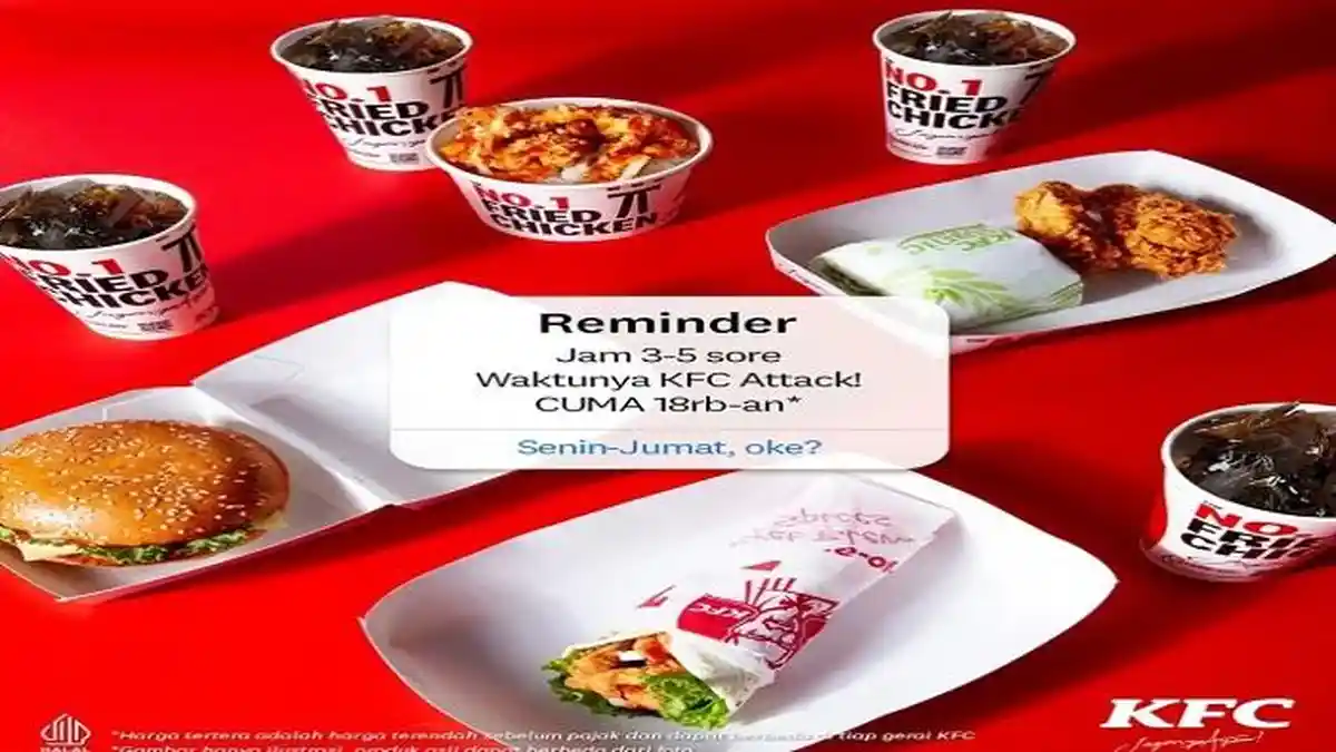Promo KFC Senin - Jumat, KFC Attack Hadir di Sore Hari Ada Half Winger, Oriental Don, Burger+Twisty
