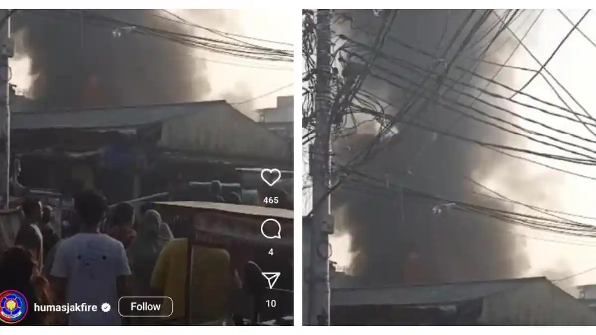 Kebakaran Hari Ini di Pasar Kambing Tanah Abang, 18 Unit Damkar Diterjunkan