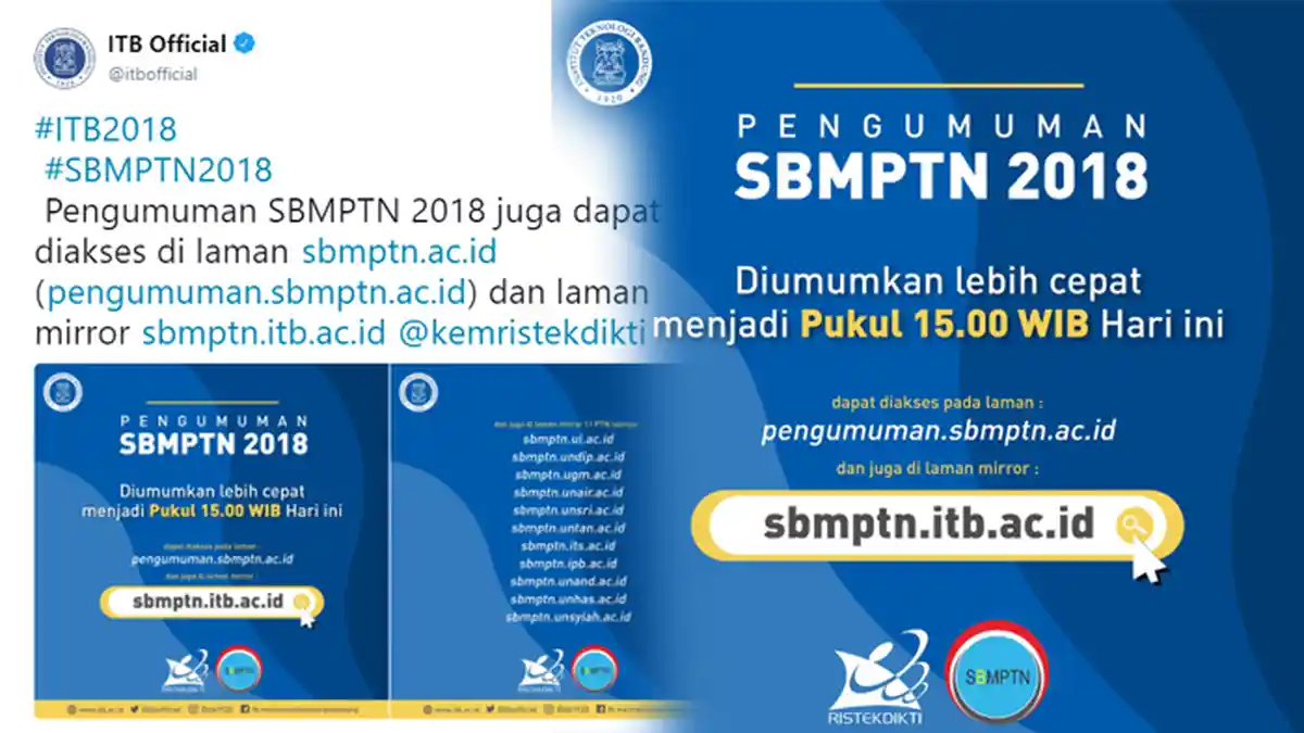 Pengumuman Hasil SBMPTN 2018 Dimajukan Pukul 15.00 WIB, Ini Cara Cek Melalui Smartphone