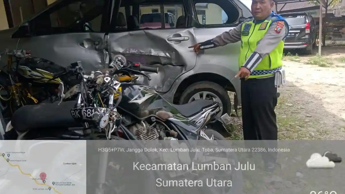 Tabrakan Motor dan Avanza di Lumbanjulu, Dua Orang Luka-luka