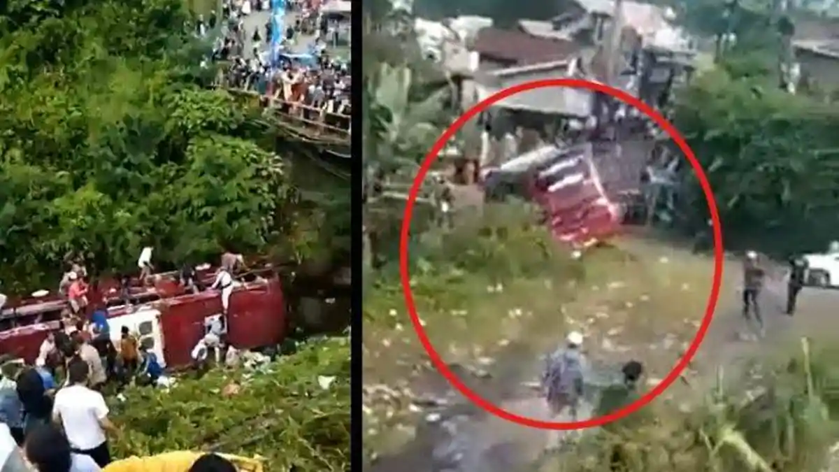 KRONOLOGI BUS Masuk Jurang di Tegal, Warga Teriak Histeri Bus Perlahan Menuju Jurang, 1 Orang Tewas