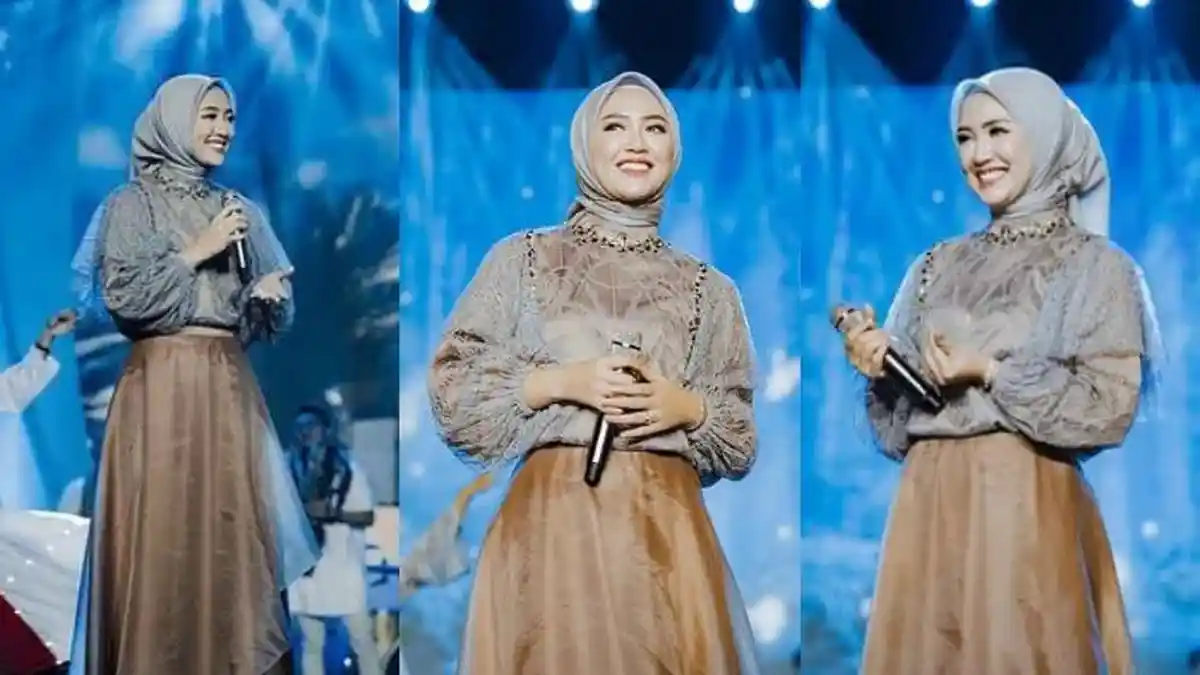 5 Potret Happy Asmara Manggung Kenakan Hijab, Sumringah Ditemani Gilga Sahid, Aura Bahagia Terpancar