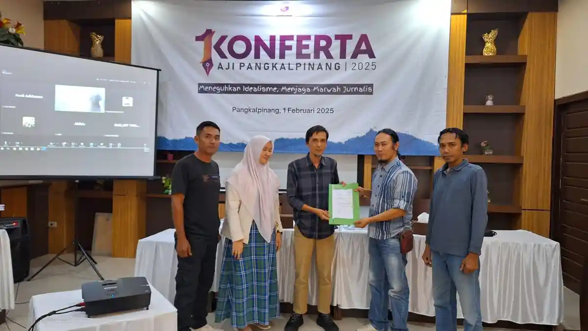 Hendra dan Tri Harmoko Terpilih Sebagai Ketua dan Sekretaris AJI Pangkalpinang 2025-2028