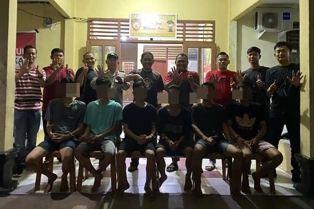 Coba Merampas Motor dan Aniaya Korban, 6 Pemuda di PALI Ditangkap Tim Srigala Polsek Penukal Abab