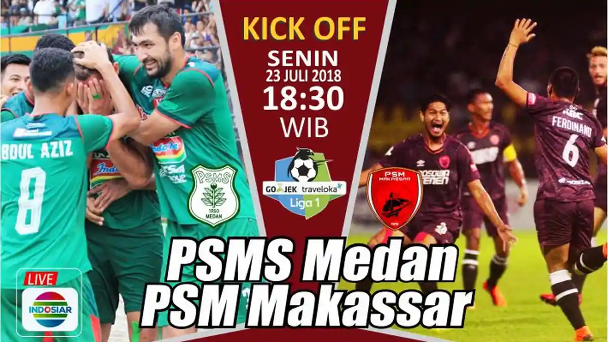 Jangan Sampai Ketinggalan! Live Streaming Liga 1 PSMS Medan Vs PSM Makassar Hari Ini Jam 18.30 WIB