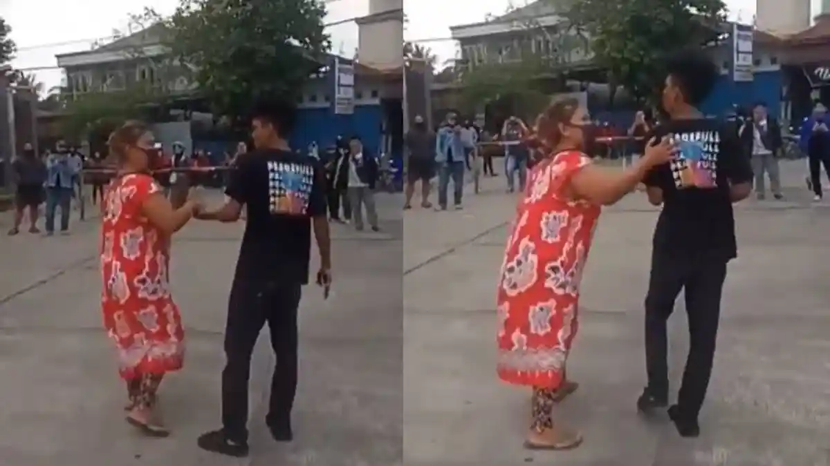 Viral Emak-emak Berdaster Jemput Anaknya yang Ikut Demo Tolak UU Cipta Kerja, Suruh Sang Anak Pulang