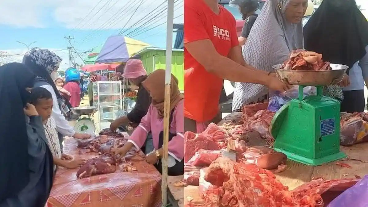 CEK Harga Daging Sapi di Pasar Anduonohu Kendari Sultra, Pedagang Rela Jemput Bola ke Warga