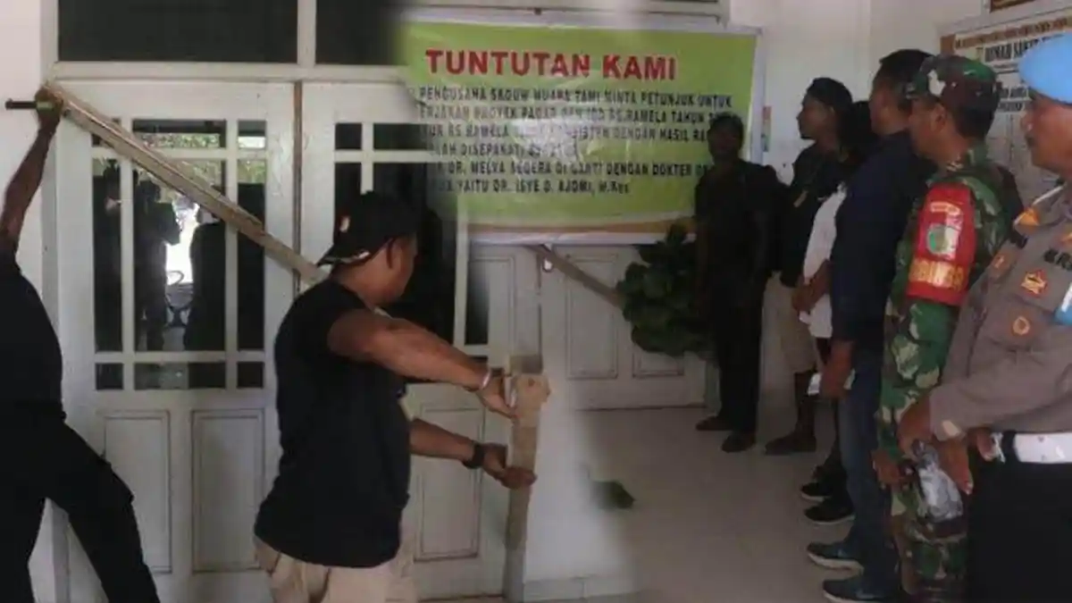 Pertanyakan Pembangunan Pagar dan IGD Kelompok Pengusaha Segel dan Beri Palang RSUD Ramela