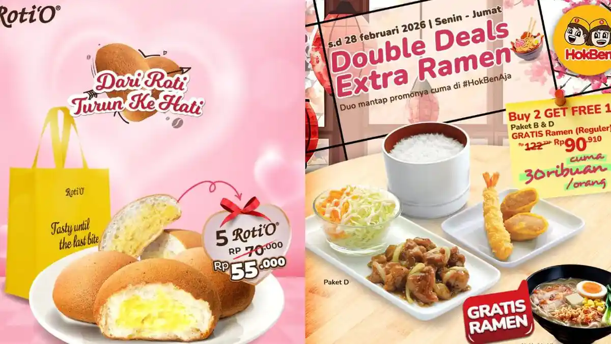4 Promo Makanan Hari Valentine 2026: Diskon Cokelat hingga Paket Hemat di Roti’O dan Hokben