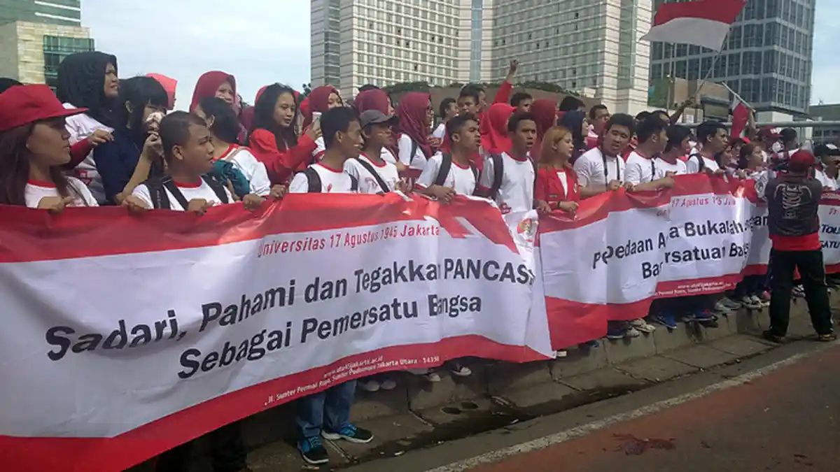 Universitas 17 Agustus 1945 Kampanye Pancasila di Bundaran HI