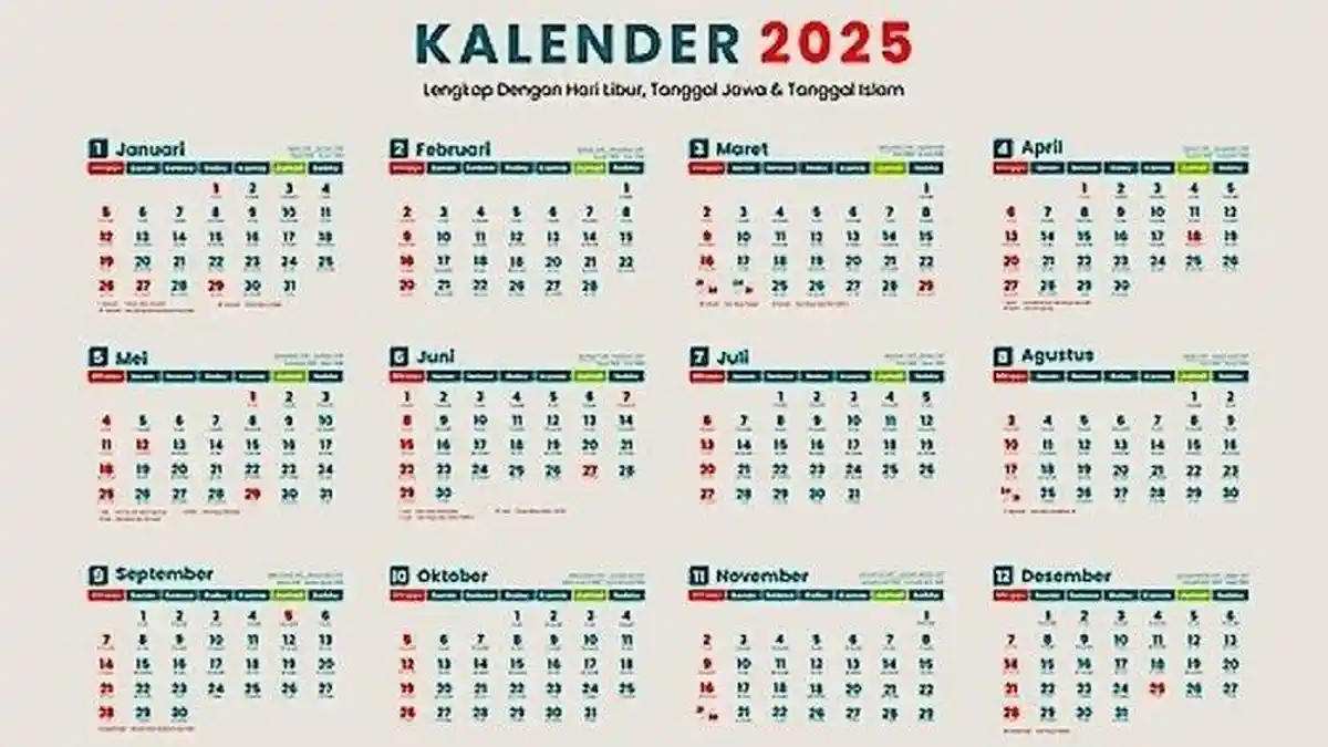 Daftar Hari Libur Nasional dan Cuti Bersama 2025, Cek 50 Link Download Kalender 2025 Gratis di Sini!