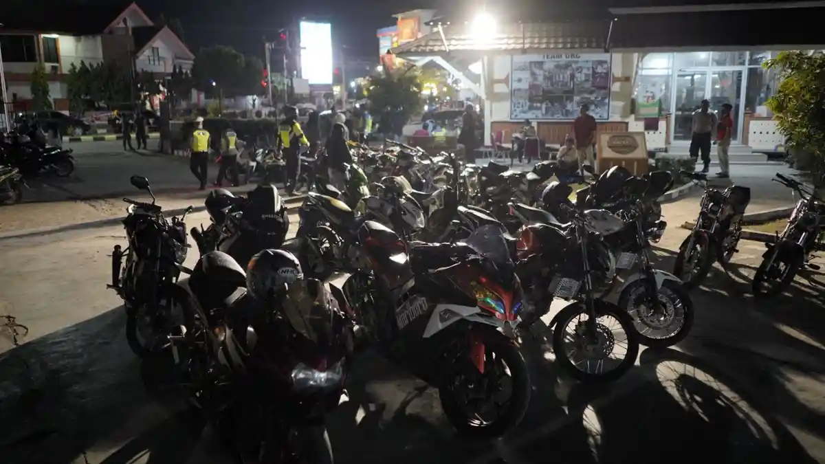 Tim Gabungan Jaring Puluhan Sepmor Gunakan Knalpot Brong di Lhokseumawe