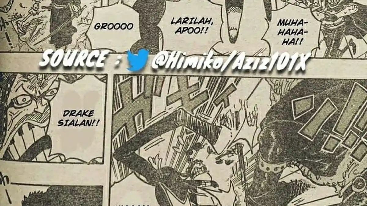 Manga One Piece Chapter 997 Api Membara - Zoro Dapat Vaksin, Kaido Terbangkan Pulau Onigashima