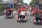 Becak Listrik Ngaspal Di Nganjuk Bikin Sumringah Ratusan Tukang Becak 