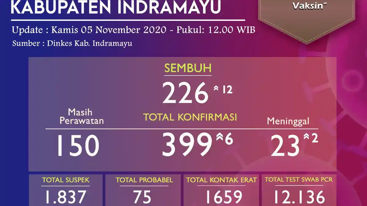 Kabar Baik, 12 Pasien di Indramayu Sembuh dari Covid-19, Kasus Positif dan Meninggal Bertambah Juga