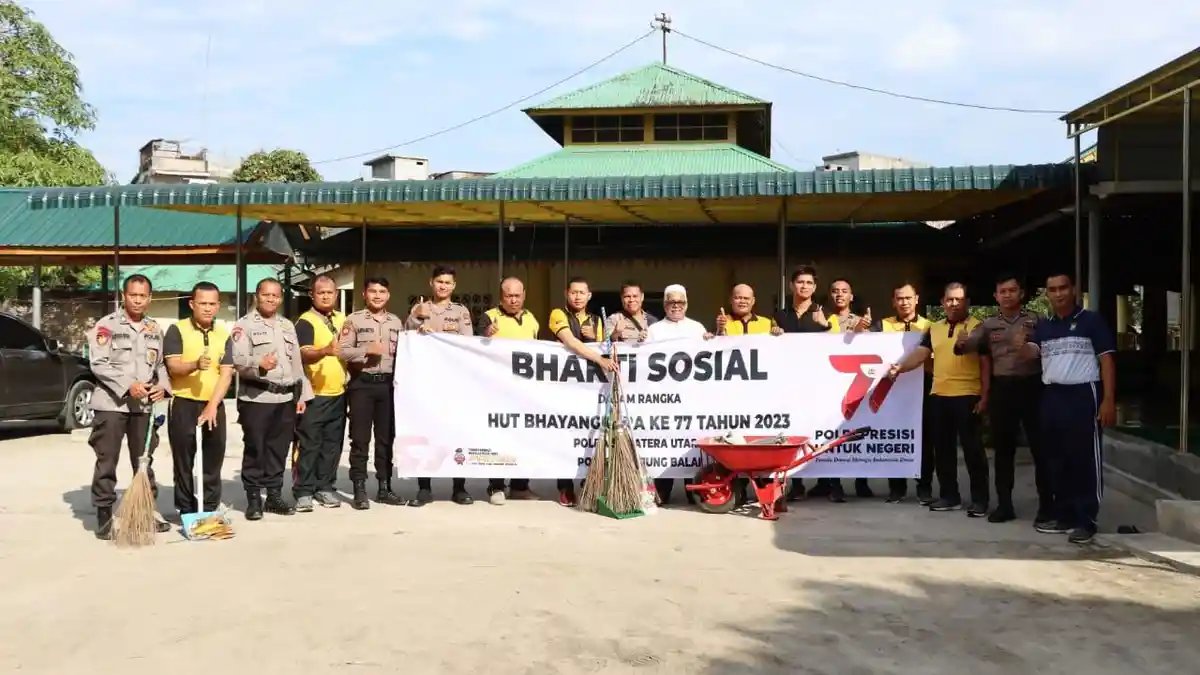Polres Tanjungbalai Giat Bakti Sosial Sambut HUT Ke-77 Bhayangkara