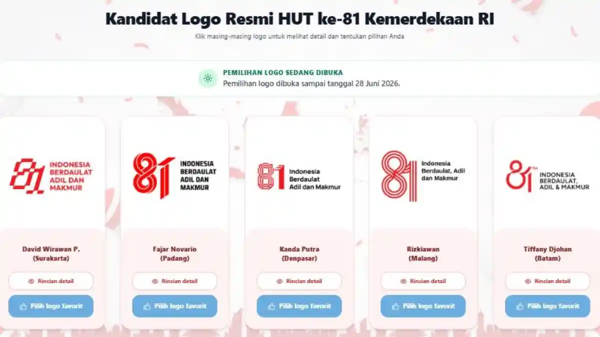 Cara Voting dan Link Polling Logo HUT ke-81 RI Tahun 2026, Pilih Desain Favoritmu di Sini - Tribunnews.com