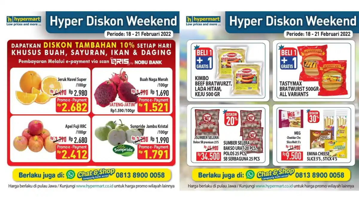 Promo Hypermart 19-21 Februari 2022, Apel Fuji Rp 2.680, Emina Cheese Diskon 30 Persen