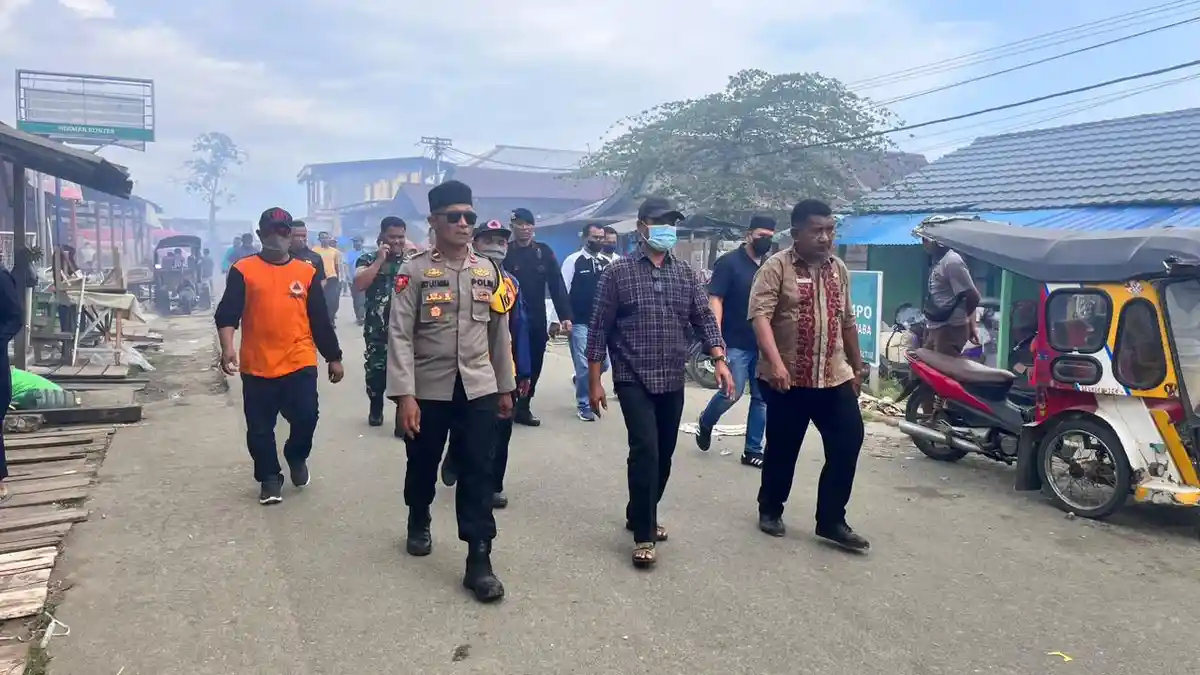Kronologi Kebakaran Pasar Fadeldela Buli Halmahera Timur, Diduga Karena Korsleting Listrik