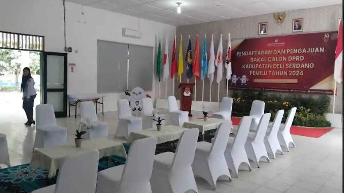 Belum Ada Parpol yang Daftarkan Calegnya, Suasana di Kantor KPU Deli Serdang Masih Sepi