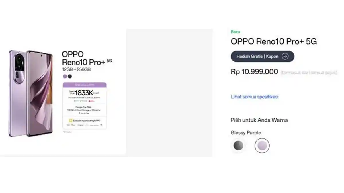 Harga OPPO Reno10 Pro Plus 5G Terbaru November 2023 dan Sesifikasi, Kamera Digital Zoom 120 kali