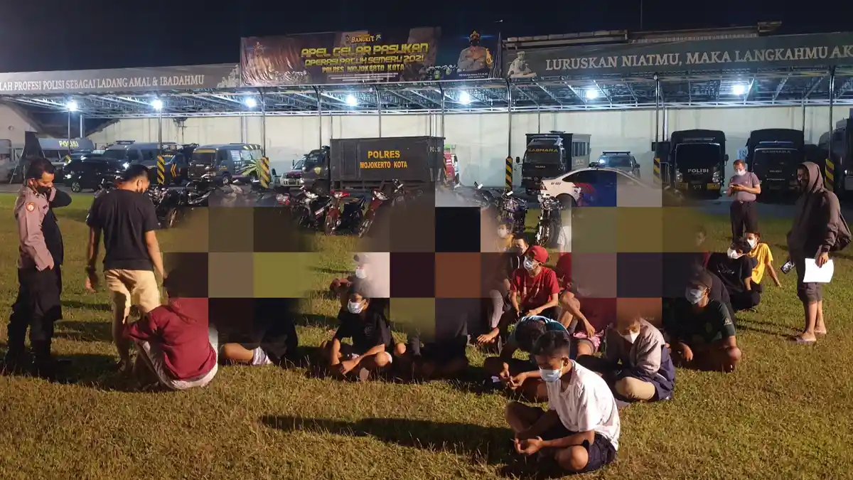 Polisi Tangkap Puluhan Anak Dibawah Umur Terlibat Balap liar di Kota Mojokerto