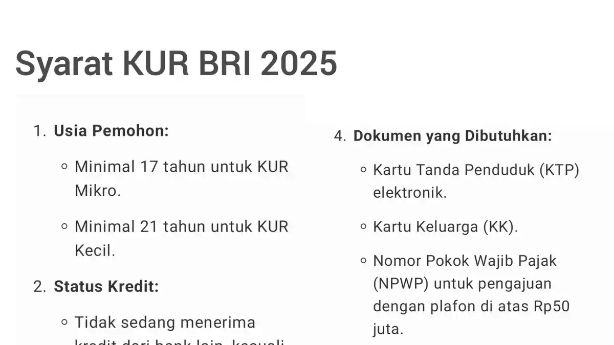 Mau Pinjam KUR BRI Syaratnya Harus Punya Usaha Minimal Jalan 6 Bulan 
