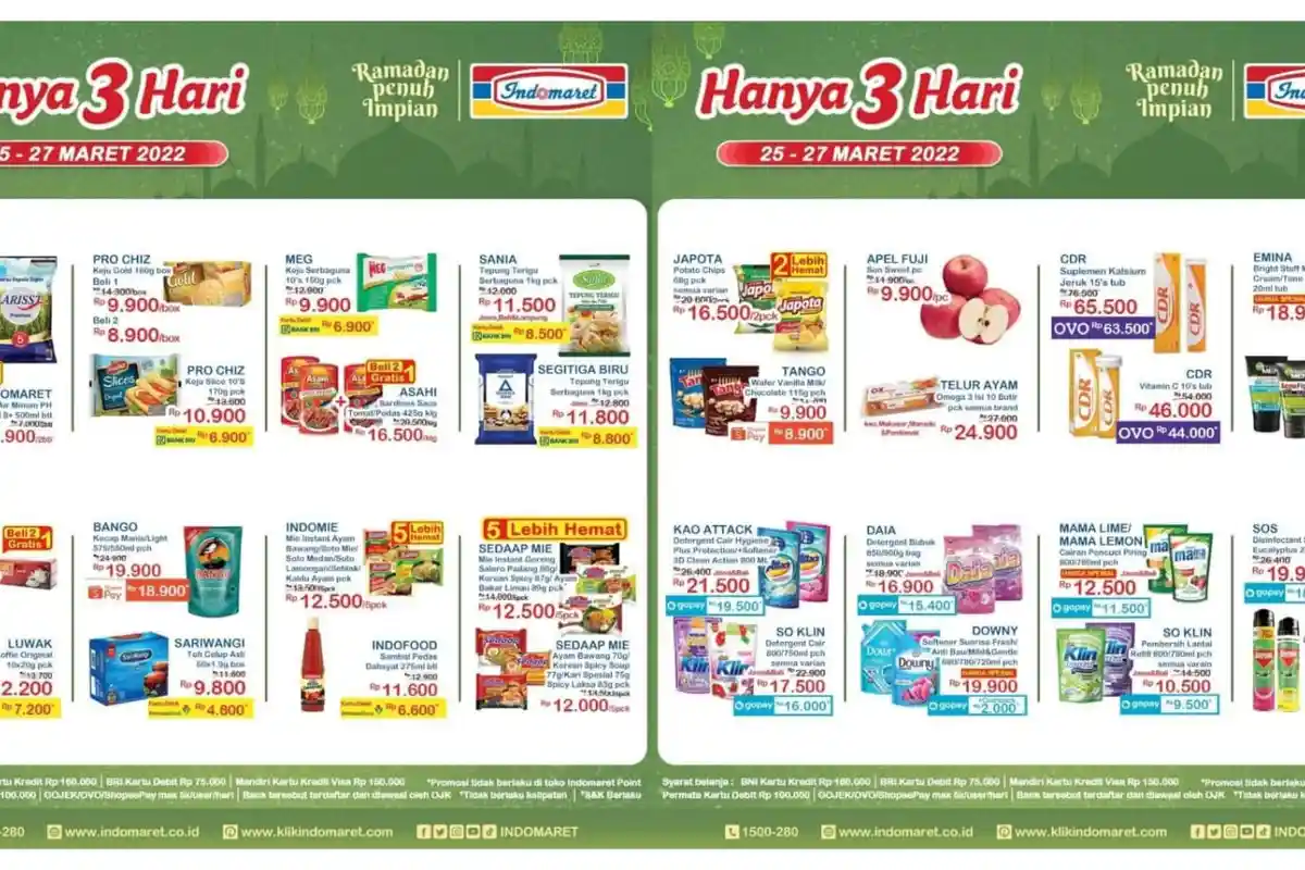 LAST CALL! Promo Indomaret 27 Maret 2022, Apel Fuji Rp 9.900, Bango Rp 19.900