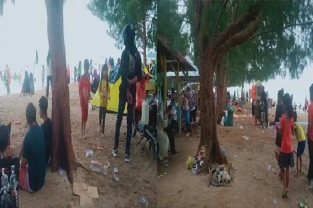 Pantai Toronipa Konawe Dipadati Pengunjung, Harga Sewa Gazebo Naik 2 Kali Lipat, Sampah Berserakan