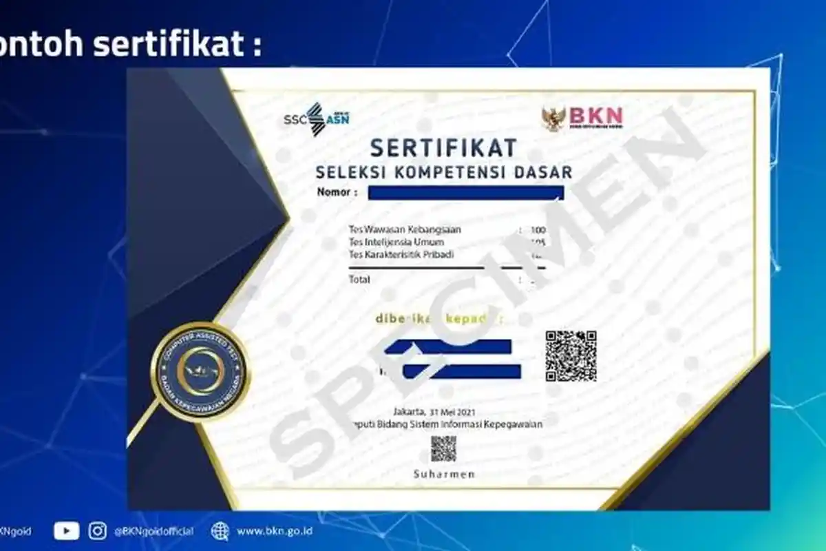 Jangan Lupa! Peserta Tes SKD CPNS Bisa Dapat Sertifikat CAT BKN Setelah Ujian, Ini Caranya