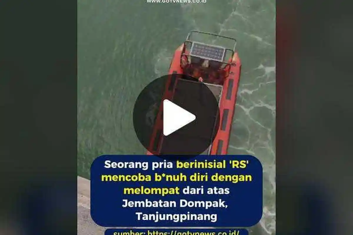 Video Viral Tik Tok,  Pria di Tanjungpinang Mencoba Bunuh Diri dengan Melompat dari Atas Jembatan