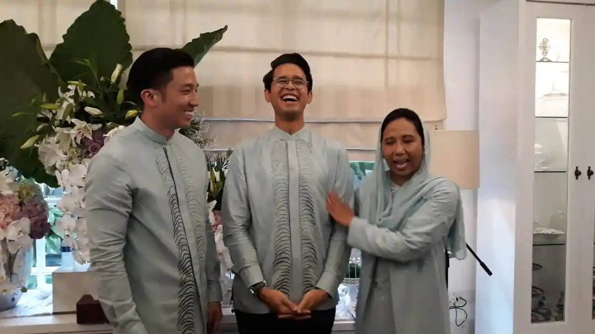 Rini Soemarno Gelar Halal Bihalal Didampingi Anak dan Menantu