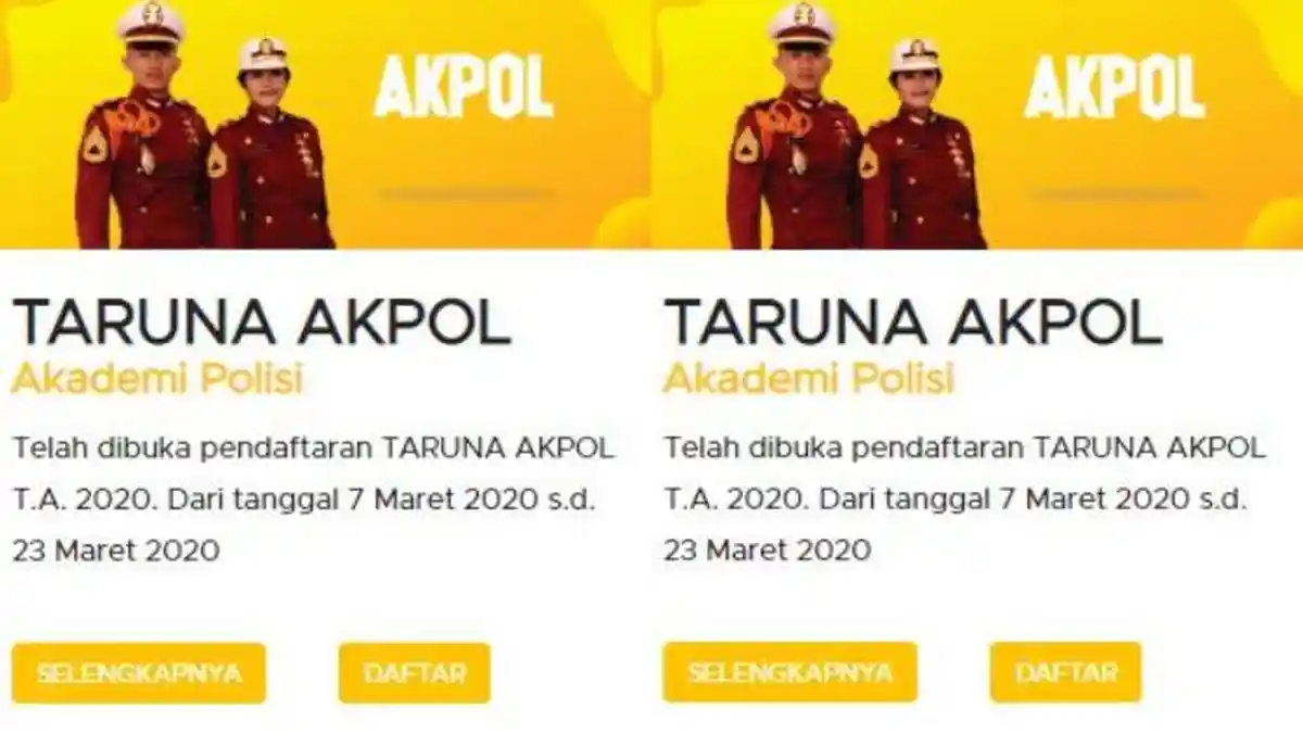 Ingin Daftar Akpol 2020? Begini Syarat dan Cara Pendaftarannya, Akses Link penerimaan.polri.go.id