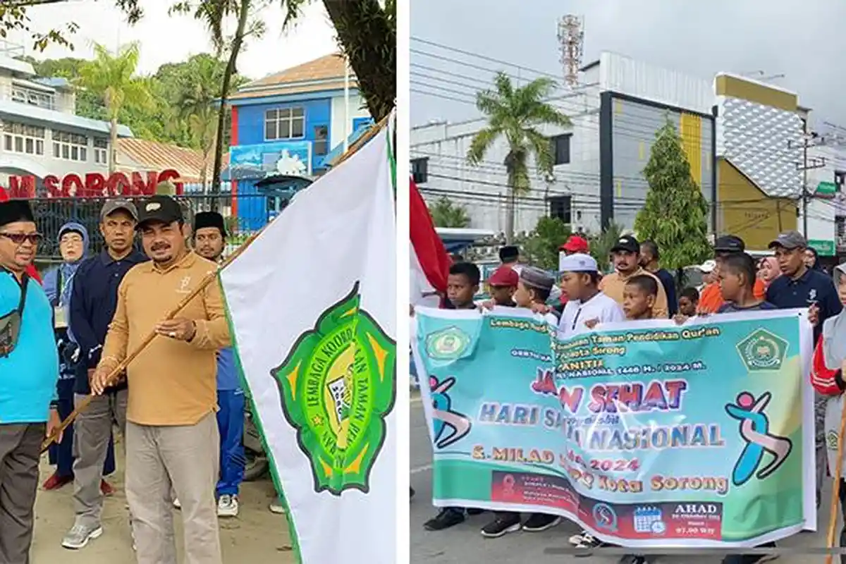 Semarak Jalan Sehat Peringati Hari Santri Nasional 2024 dan Milad Ke-17 LKPTPQ Kota Sorong
