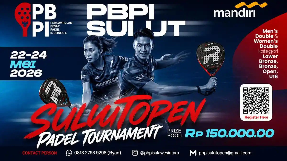PBPI Sulut Buka Pendaftaran Turnamen Padel Terbuka, Total Hadiah Rp150 Juta