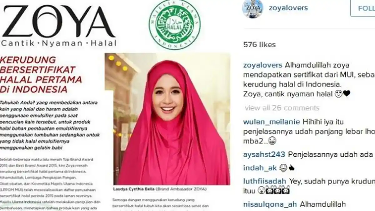 LPPOM MUI Duga  yang Dimaksud Zoya Halal adalah Bahan Kain Produksinya