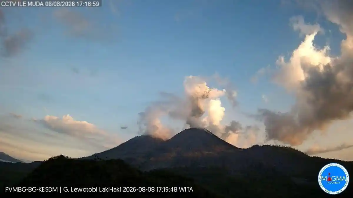 Gunung Lewotobi Laki-Laki di Flores Timur Erupsi Tujuh Kali dalam Sehari