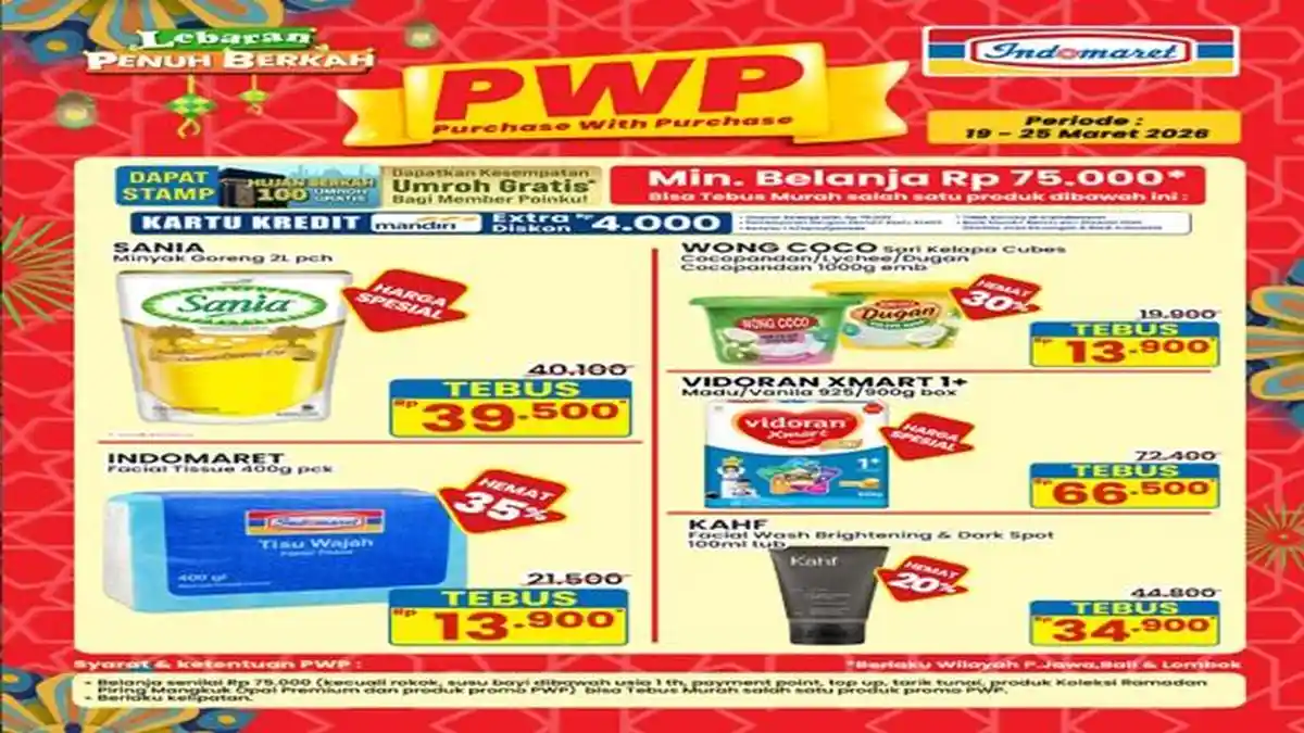 Promo Indomaret PWP Hari Ini dan Besok, Sania Migor Rp 39.500, Wong ...