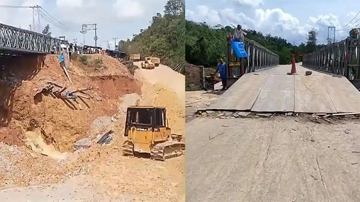 Jalan Riau-Sumbar di Kampar Longsor Lagi, Jalur Buka Tutup, Jembatan Bailey Ditutup