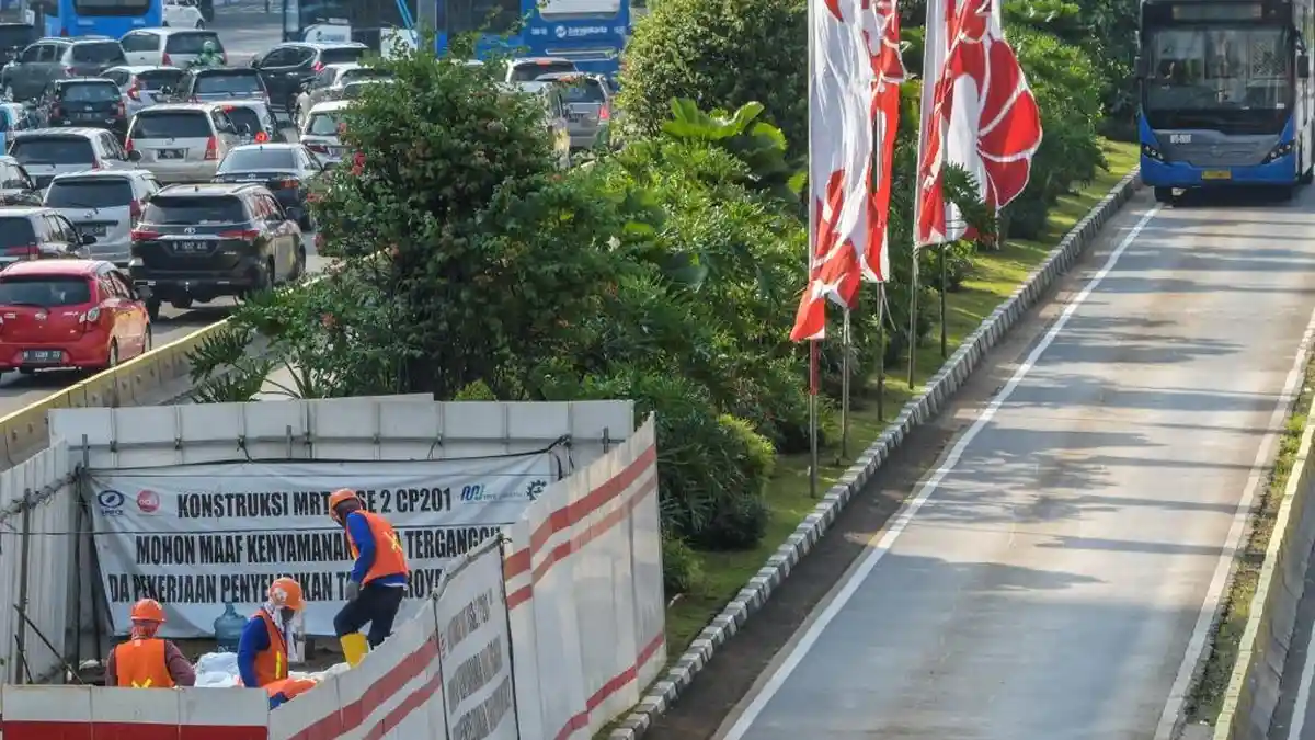 Bangun Stasiun Thamrin untuk MRT Fase 2A, Rekayasa Lalin Dilakukan